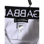 Dolce & Gabbana White Cotton Stretch High Waist Panty Underwear, logo and tag details, soft stretch fabric, made in Italy