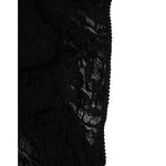 Close-up of Dolce & Gabbana Black Lace Slip Brief Logo Waistband Underwear showcasing intricate lace design and logo waistband.