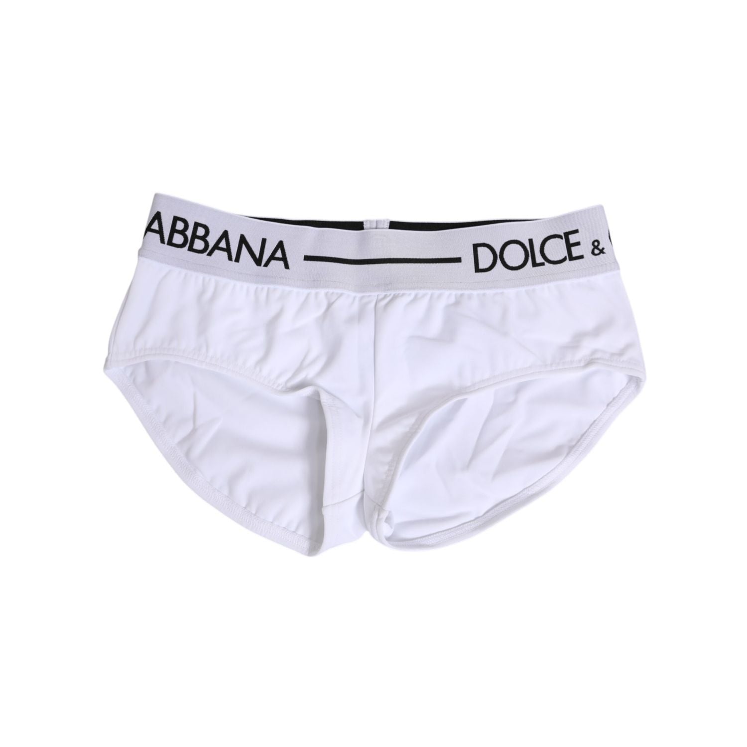 Dolce & Gabbana White Nylon Logo Waistband Shorts Underwear