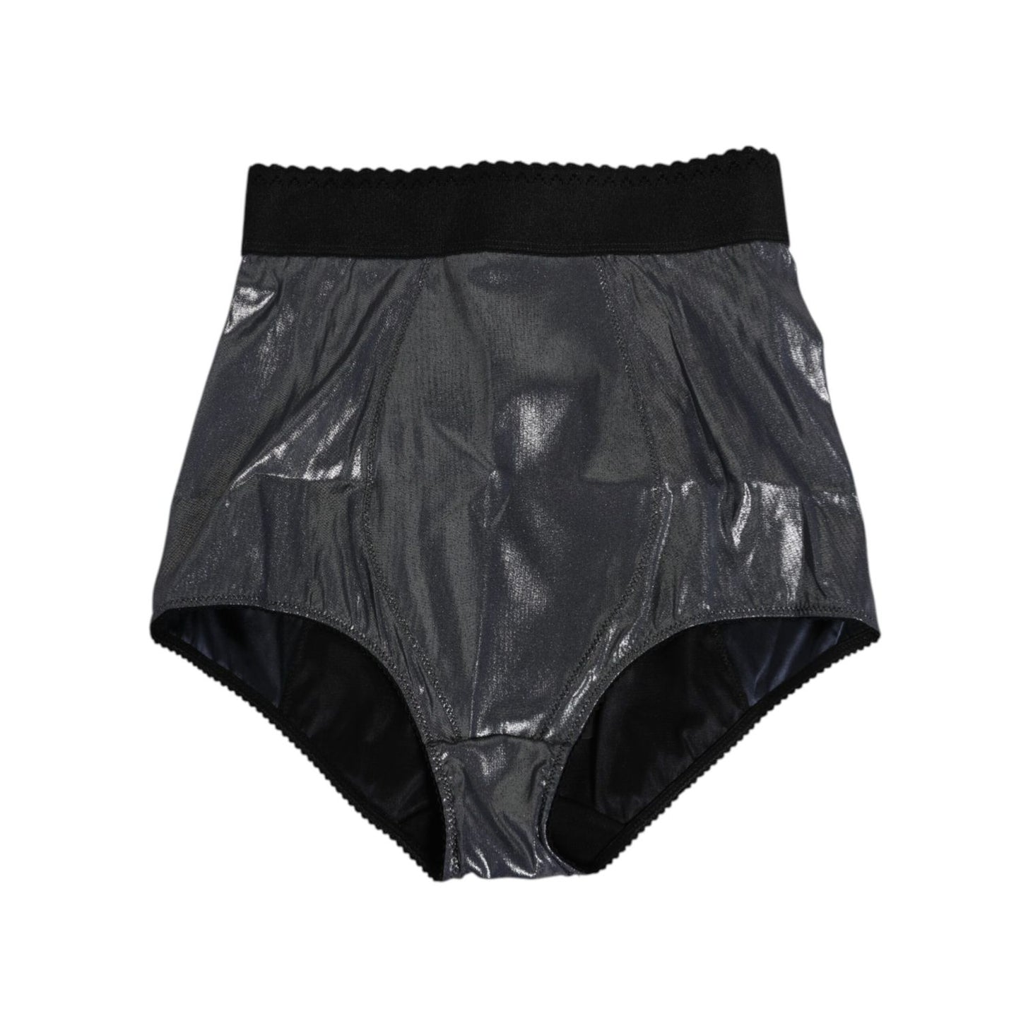 Dolce & Gabbana Gray Silk Stretch Slip Girdle Panty Underwear with logo details, made of silk and stretch fabric, made in Italy.