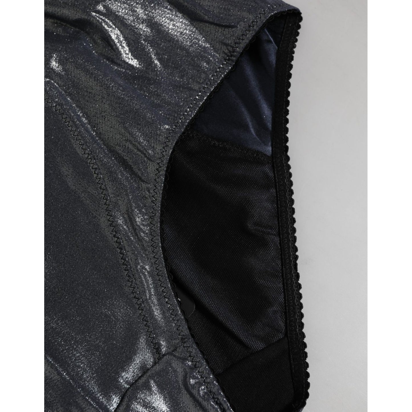 Dolce & Gabbana Gray Silk Stretch Slip Girdle Panty Underwear, luxurious detail, Italian craftsmanship, comfortable fabric.