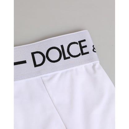 Dolce & Gabbana White Nylon Logo Waistband Coulotte Underwear