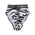 Dolce & Gabbana Black White Sequin High Waist Panty Underwear, elegant design with sparkle and logo details, made in Italy
