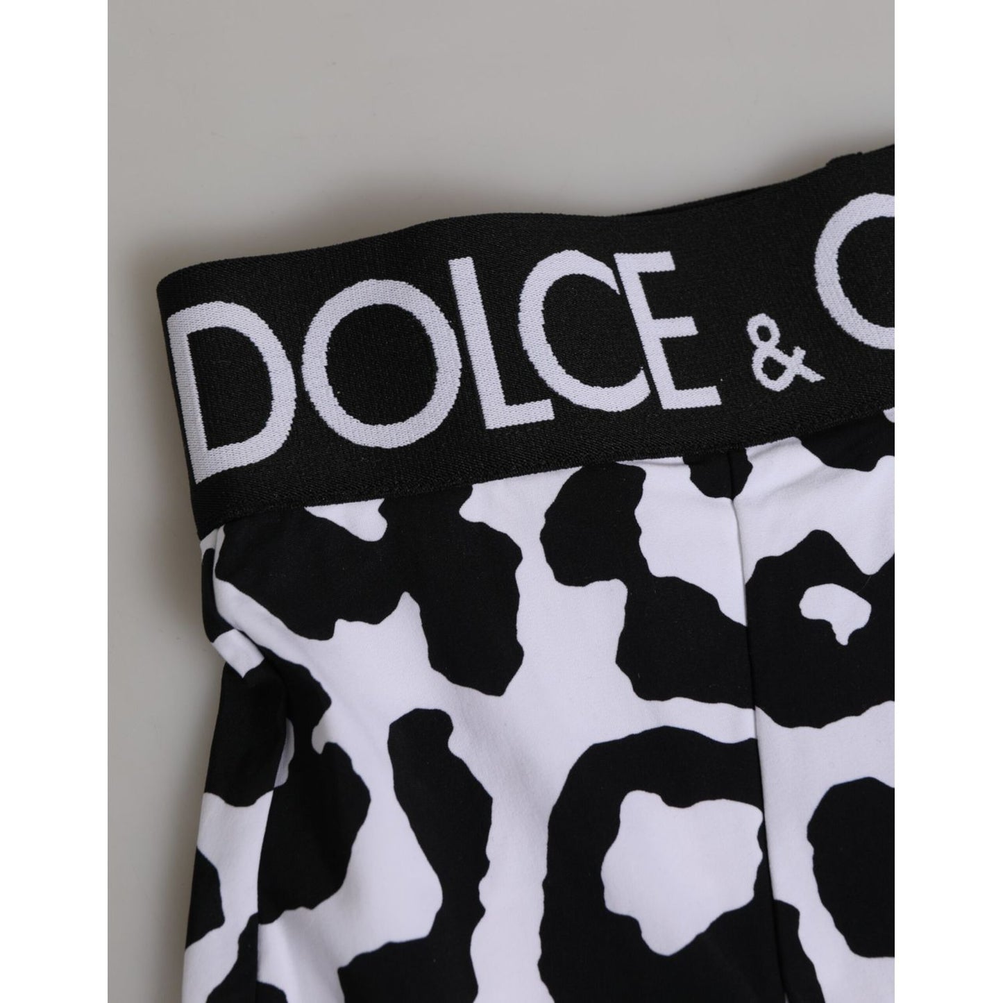 Dolce & Gabbana White Leopard Nylon High Waist Girdle Underwear