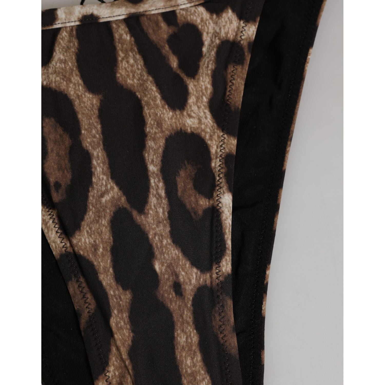 Dolce & Gabbana Brown Leopard Triangle Tanga Panty Underwear