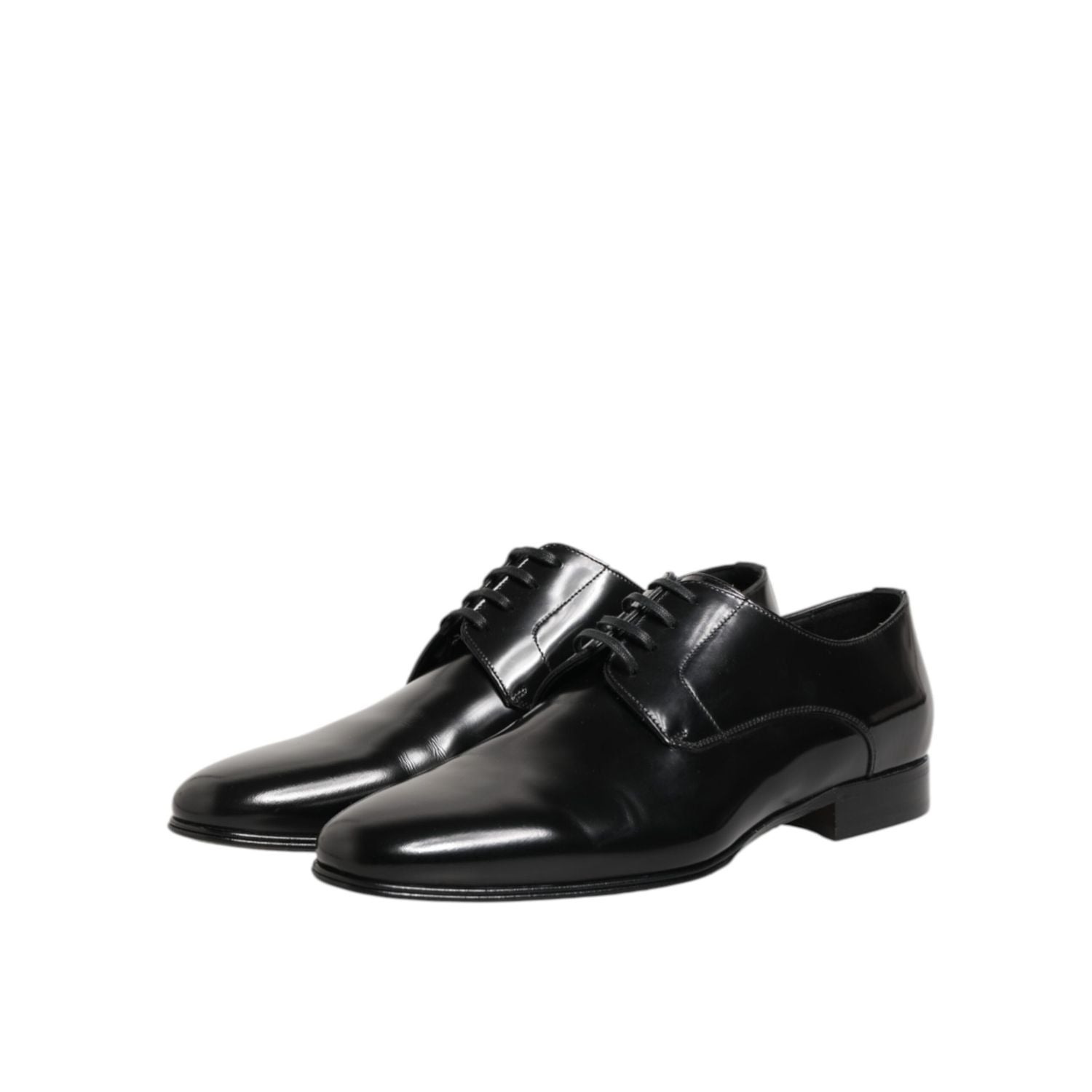 Dolce & Gabbana Black Calfskin Leather Derby Men Dress Shoes