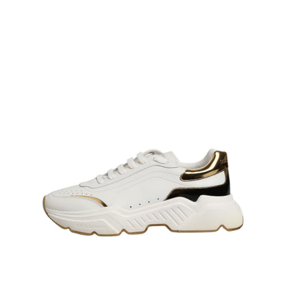 Dolce & Gabbana White Gold Daymaster Low Top Sneakers Shoes