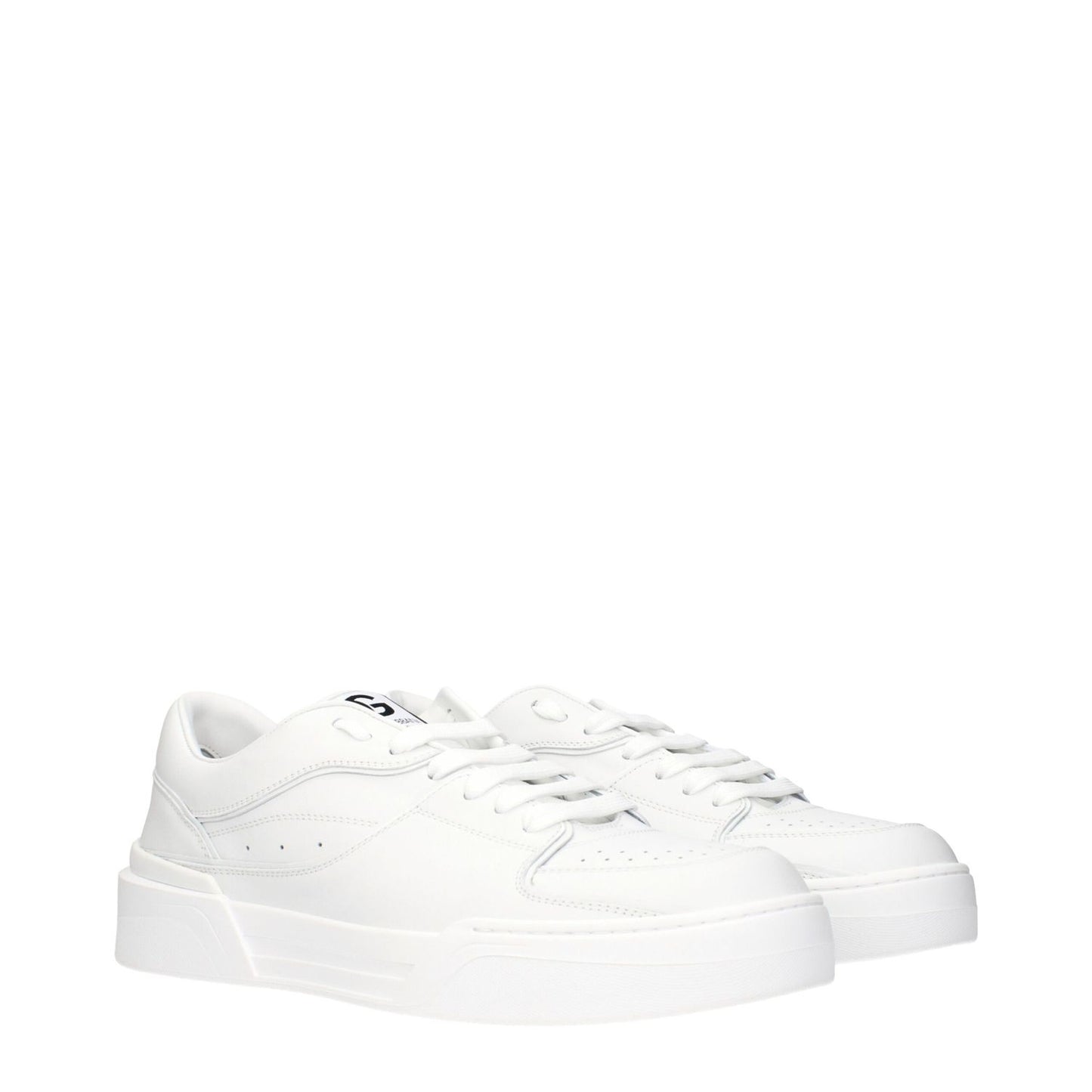 Dolce & Gabbana White Leather Low Top Sneakers with logos on front and back, MPN CS2036A106580001, product code F83238.