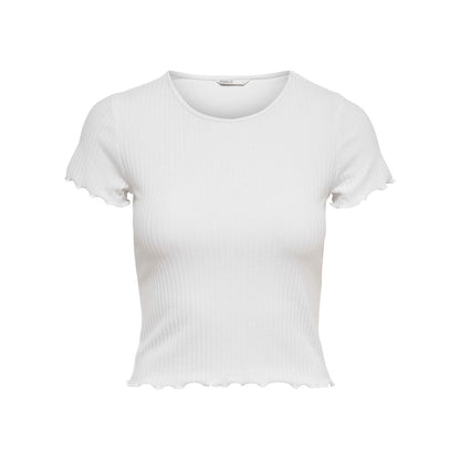 Only White Polyester T-Shirt