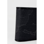Close-up of Alviero Martini Prima Classe Black Leather Wallet texture and design.