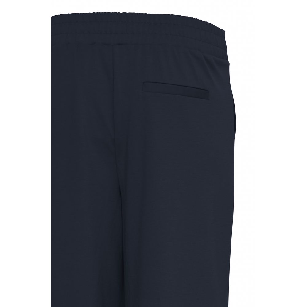 ICHI Blue Recycled Polyurethane Casual Pants
