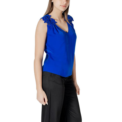 Morgan De Toi Blue Polyester Tank Tops