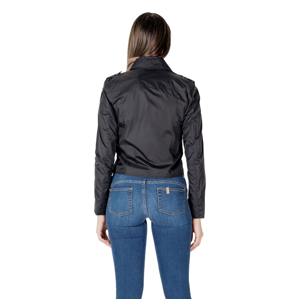Blauer Black Polyamide Biker Jacket