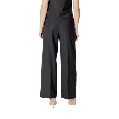 ICHI Black Polyester Dress Pants