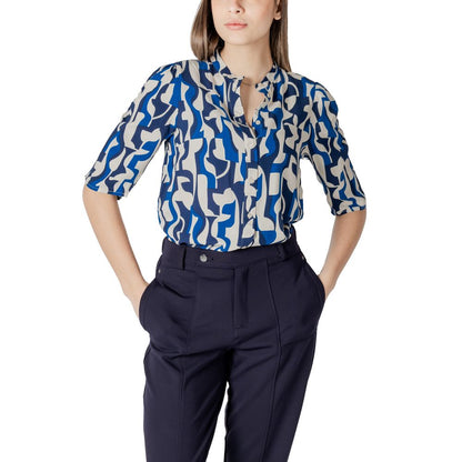 ICHI Blue Viscose Blouse