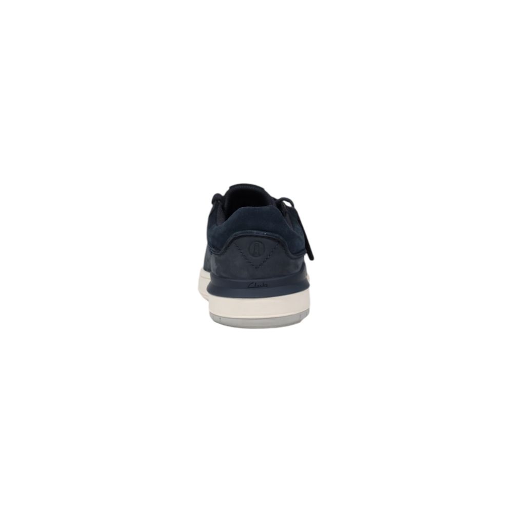 Clarks Blue Nubuc Leather Low Top Sneakers