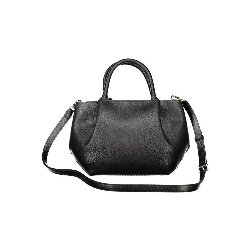 Guess Jeans Black Polyethylene Women Handbag with sleek handles and adjustable strap, featuring practical compartments for organization.