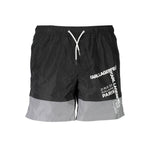 Karl Lagerfeld Black Polyester Swimwear, medium sea boxer with 2 pockets, back pocket, interior briefs, laces, and contrasting details.
