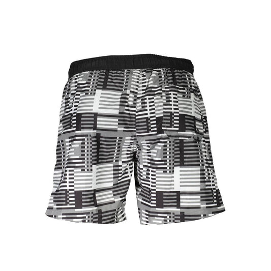 Karl Lagerfeld Black Polyester Swimwear featuring medium sea boxer, two pockets, one back pocket, inside briefs, lace closure, logo.