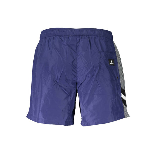 Karl Lagerfeld Blue Polyester Swimwear with medium sea boxer style, back pocket, and logo.