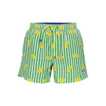 North Sails Green Polyester Swimwear with lemon pattern and elastic waist, includes inner slip, two side pockets, and rear pocket.
