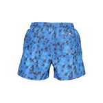 North Sails Blue Polyester Swimwear patterned swimming boxer with pockets and elastic waist made from recycled plastic bottles