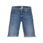 Tommy Hilfiger Blue Cotton Short with embroidery, 5 pockets, washed effect, button and zip closure, ideal for casual wear.