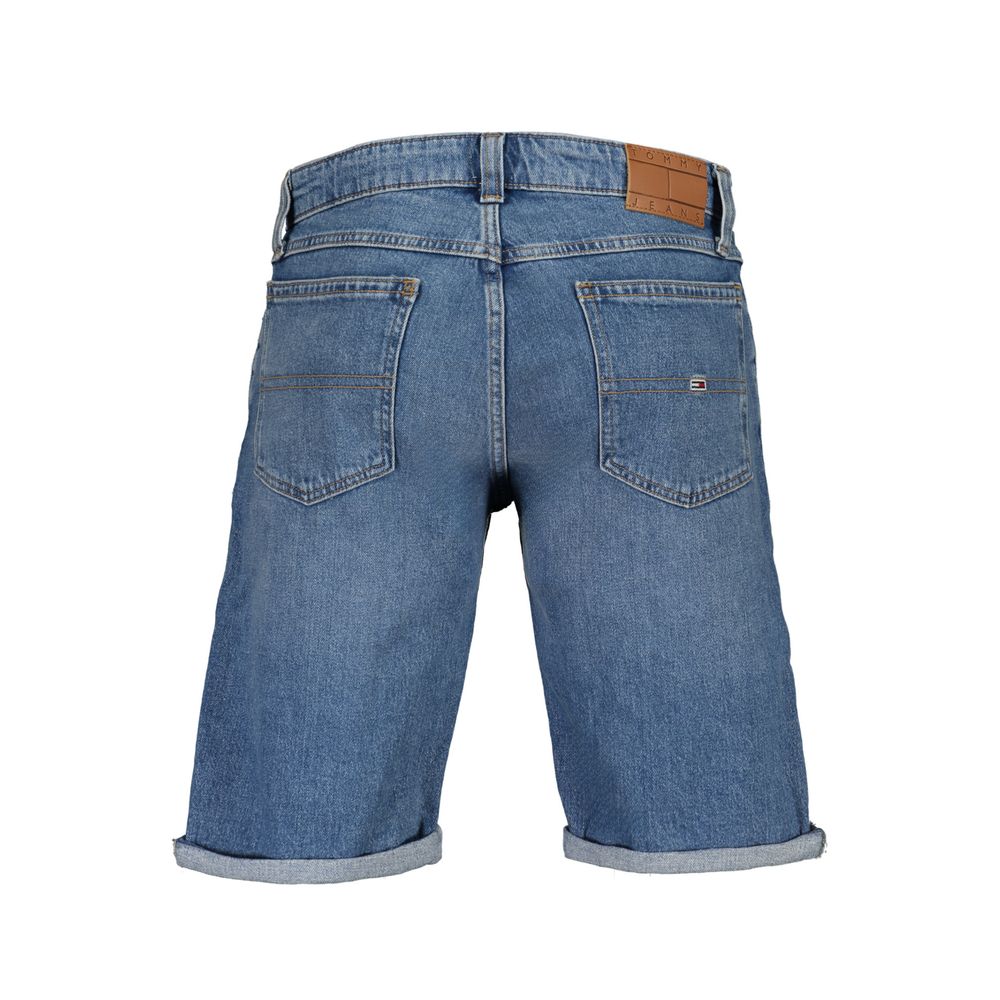 Back view of Tommy Hilfiger Blue Cotton Short with five pockets and embroidered logo
