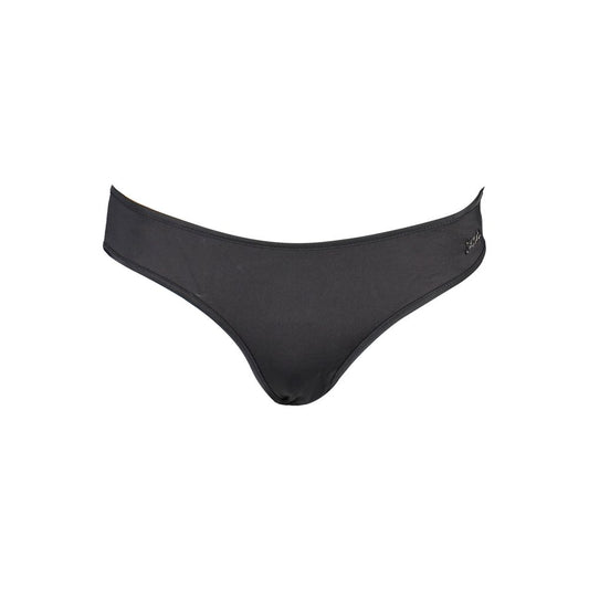 Karl Lagerfeld Black Elastane Swimwear with logo and contrasting details, featuring stylish swim briefs design.