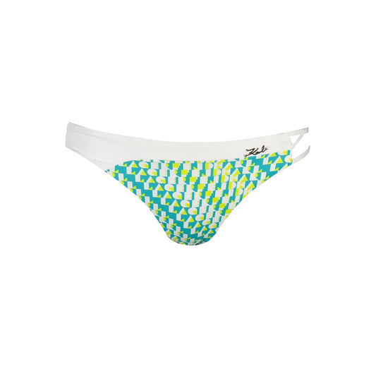 Karl Lagerfeld Green Elastane Swimwear with contrasting details and logo, featuring stylish swim briefs.