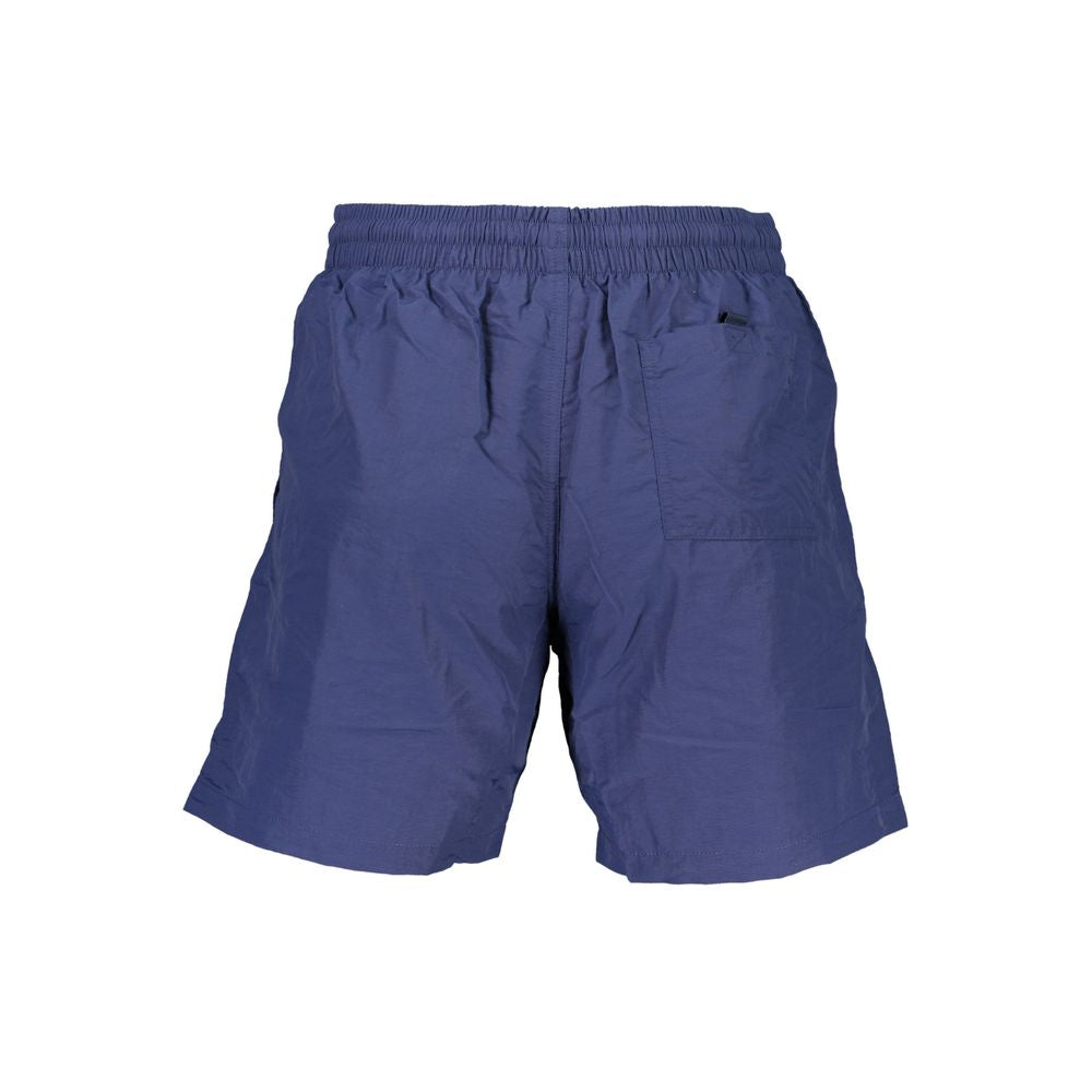 Norway 1963 Blue Polyamide Swimwear with elastic waistband, laces, two pockets, back pocket, and contrasting details.