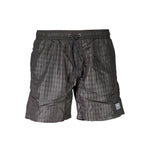 Karl Lagerfeld Black Polyester Swimwear medium sea boxer with 2 pockets, back pocket, inside briefs, and logo laces.