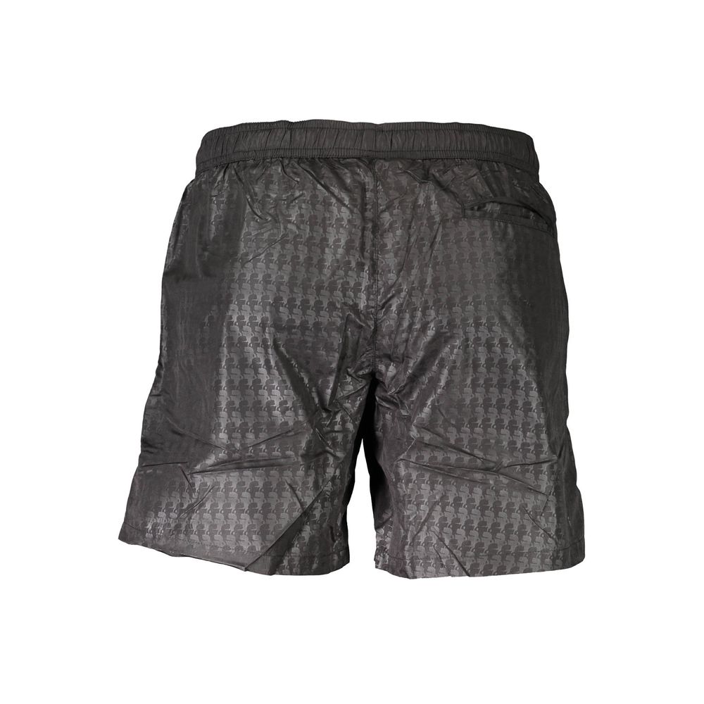 Karl Lagerfeld Black Polyester Swimwear - Medium sea boxer with two pockets, back pocket, briefs inside, and lace design.