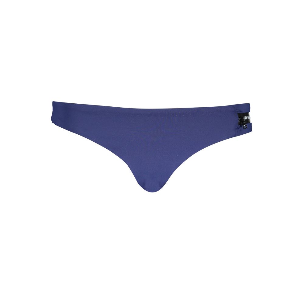 Karl Lagerfeld Blue Elastane Swimwear briefs with lined interior and contrasting details, featuring logo on side.