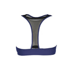 Back view of Karl Lagerfeld Blue Elastane Swimwear sporty top with lined interior and contrasting details.