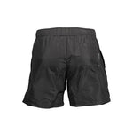 Karl Lagerfeld Black Polyester Swimwear, medium sea boxer with elastic waistband, back pocket, logo, and drawstring application