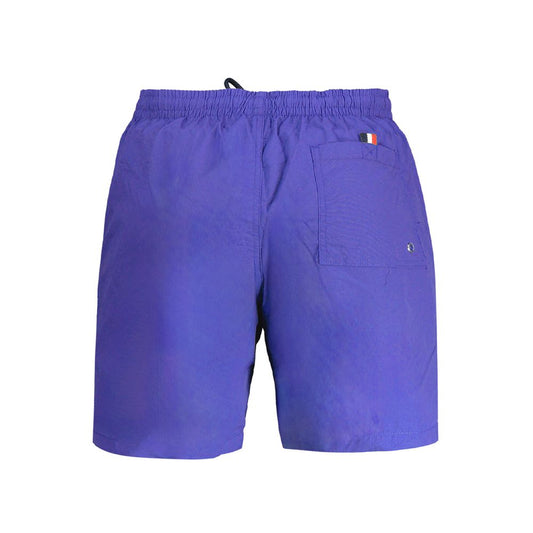 Norway 1963 Blue Polyamide Swimwear, swimming boxer with elastic waist, lace ties, contrast details, 3 pockets, including rear pocket.