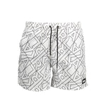 Karl Lagerfeld White Polyester Swimwear medium swim boxer with logo, elastic waist, and contrasting details