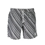 Karl Lagerfeld White Polyester Swimwear medium swim boxer with logo, 2 pockets, 1 back pocket, laces, and inside slip.