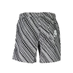 Karl Lagerfeld White Polyester Swimwear featuring medium swim boxer with logo, 2 pockets, 1 back pocket, and inside slip.