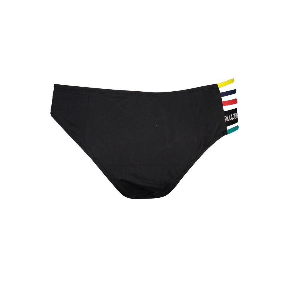 Karl Lagerfeld Black Elastane Swimwear swim briefs with contrasting details and logo print.