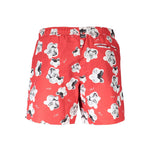 Karl Lagerfeld Red Polyester Swimwear with floral pattern and pockets for men's beach fashion.
