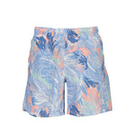 Gant Blue Polyester Swimwear, swim boxer with inner slip, two side pockets, one back pocket, and laces featuring a colorful pattern.