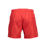 Karl Lagerfeld Red Polyester Swimwear with pockets, elastic waist, back pocket view.