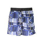 Karl Lagerfeld Blue Polyester Swimwear medium swim boxer with two pockets, back pocket, laces, and logo.