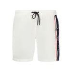Norway 1963 White Polyamide Swimwear with elastic waist, front laces, side stripes, and pockets.