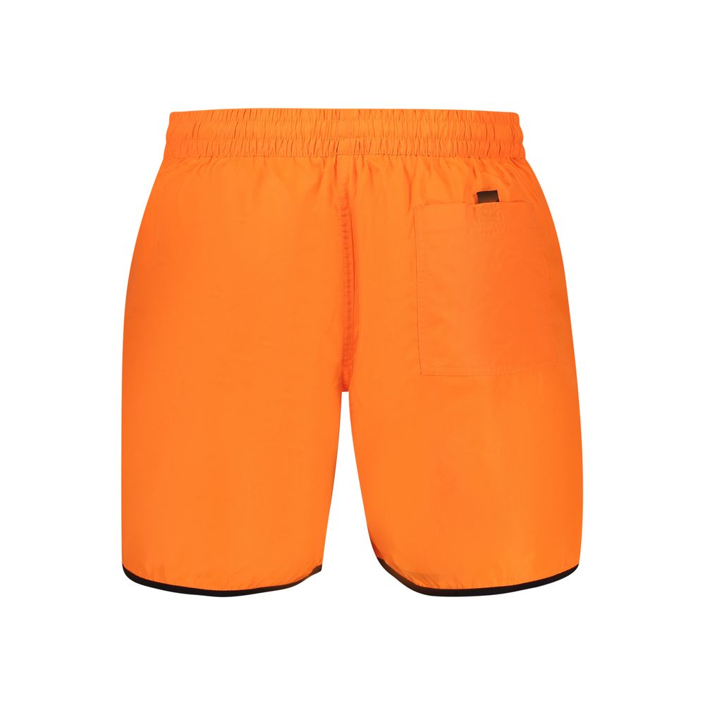 Norway 1963 Orange Polyamide Swimwear with elastic waist, pockets, and contrasting details.