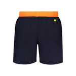 Norway 1963 Blue Polyamide Swimwear with orange elastic waist, back pocket, and contrasting details.