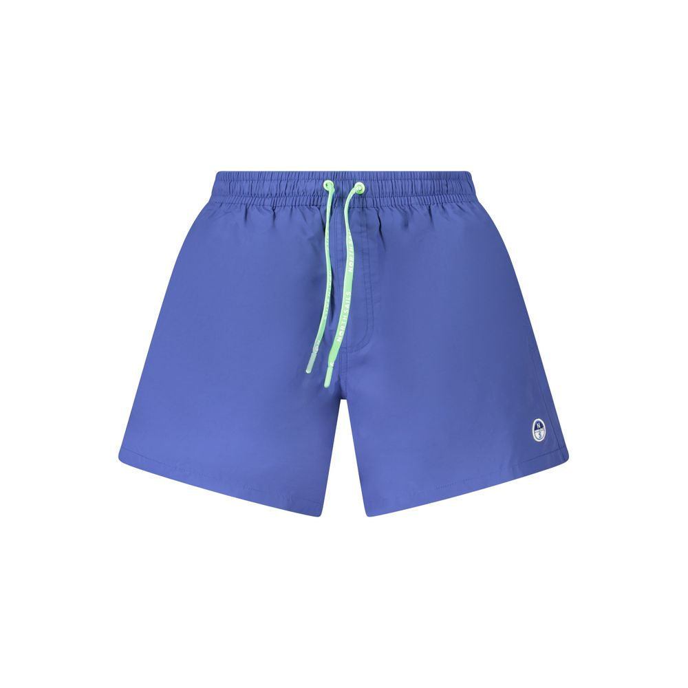 North Sails Blue Cotton Swimwear with elastic waist and pockets