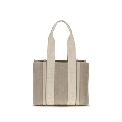 Chloé Beige Linen Shoulder Bag